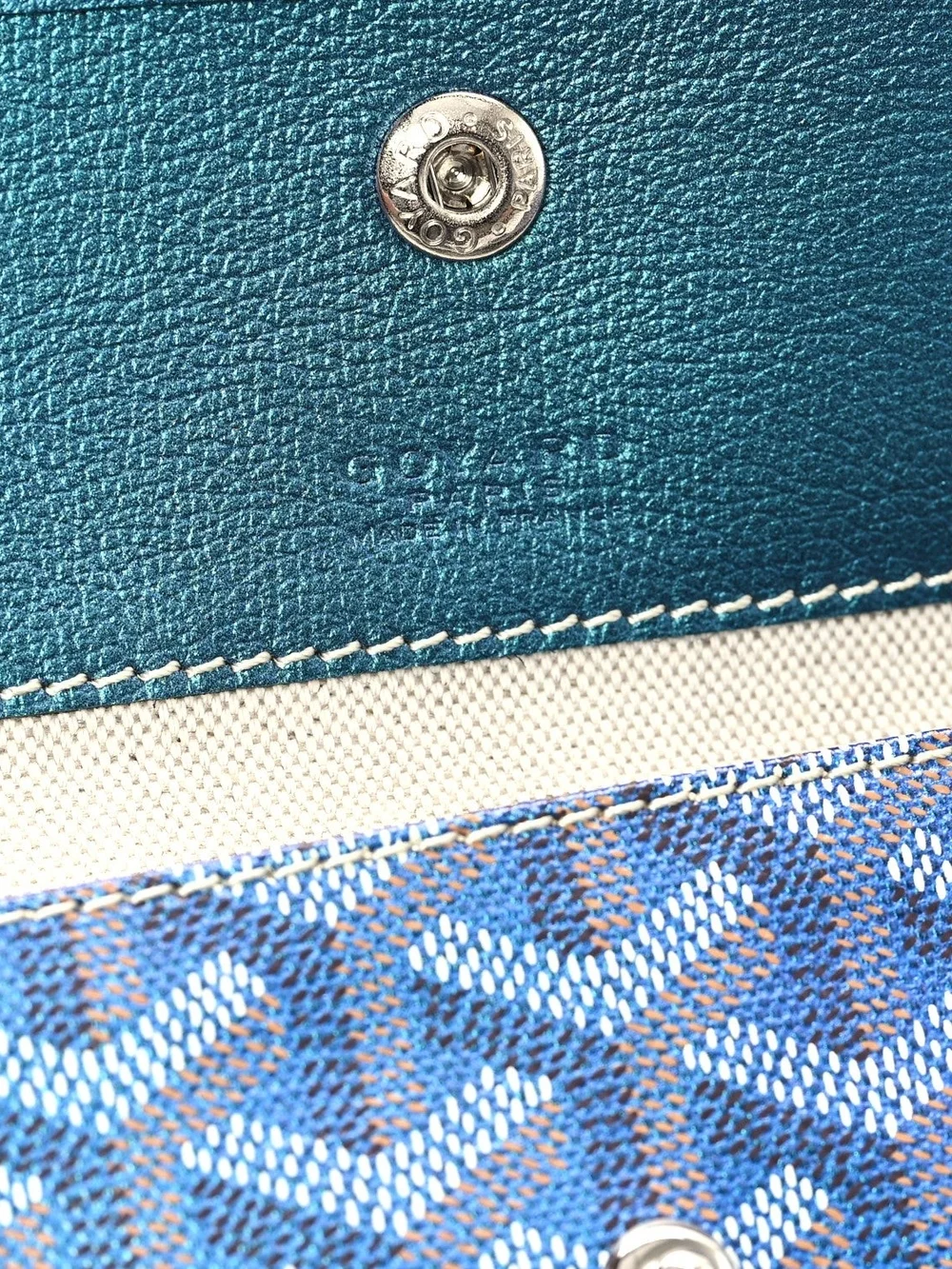 GOYARD Limited Edition Iridescent Pearly Blue Goyardine Saint Louis PM NWOT